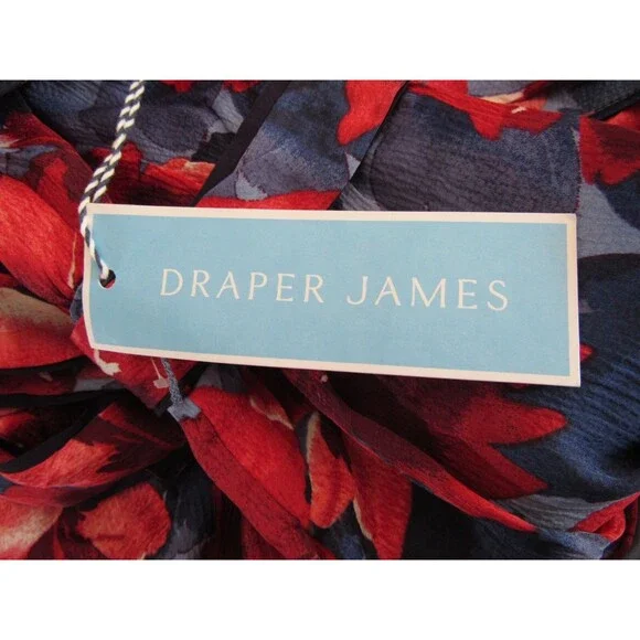 Draper James Midi Flutter Sleeve Lined Wrap Dress Blue Floral Size Small NWT - Picture 4 of 5